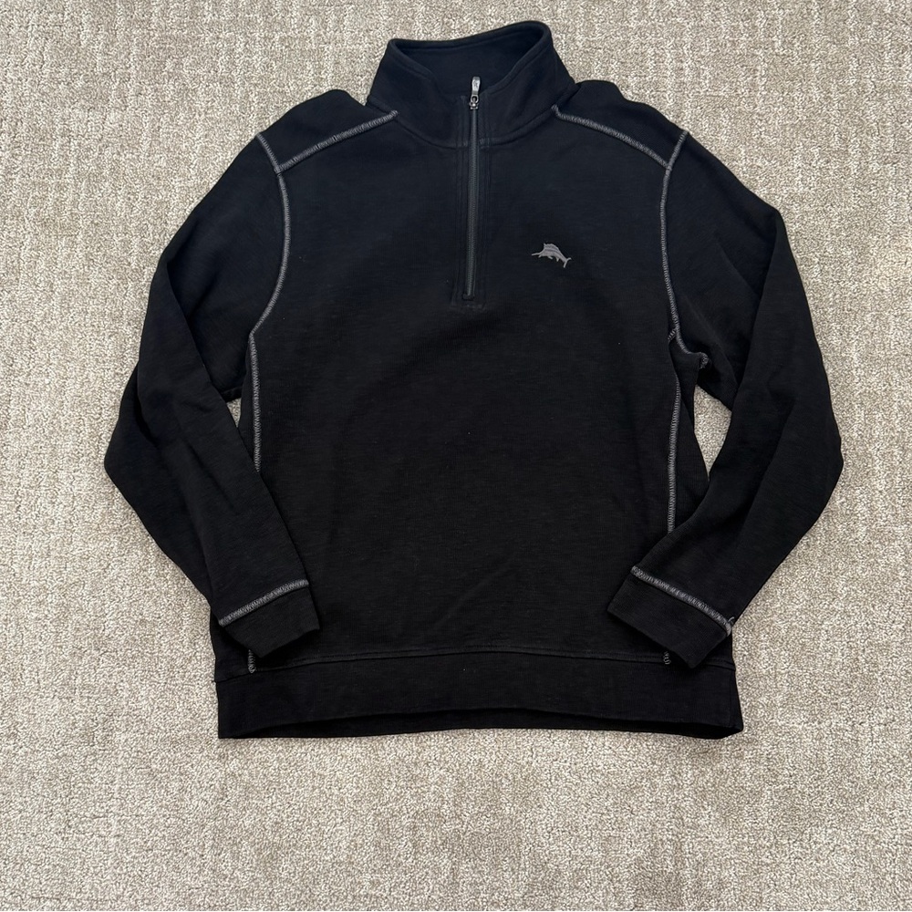 Tommy Bahama Men's Black Half-Zip Sweater